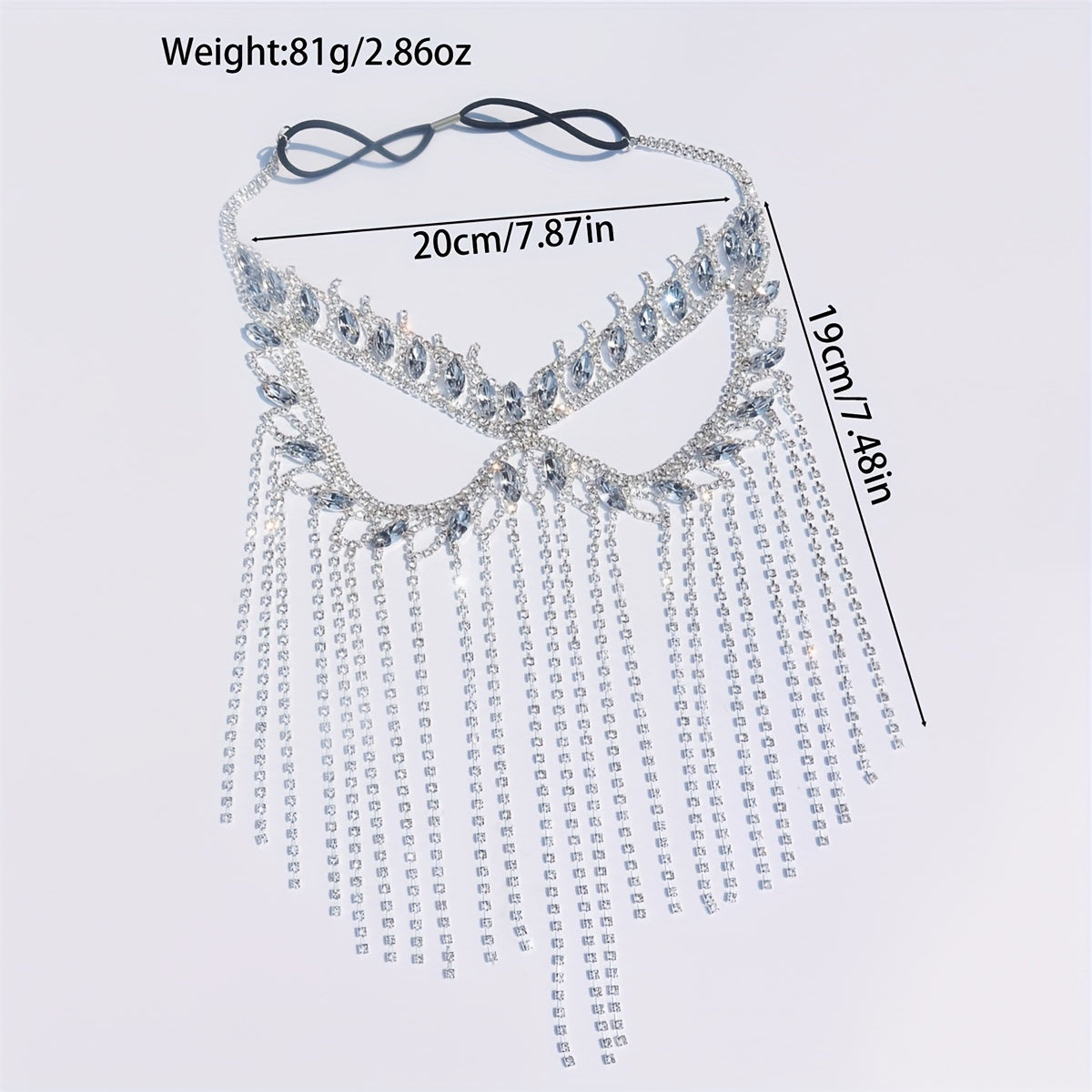 Masquerade Mask with Long Tassel Rhinestones for Bridal Wedding Accessories