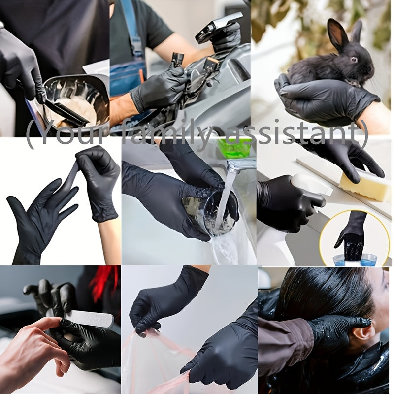 Guantes desechables de nitrilo negro para limpieza de cocina uso doméstico paquete de 20/50/100