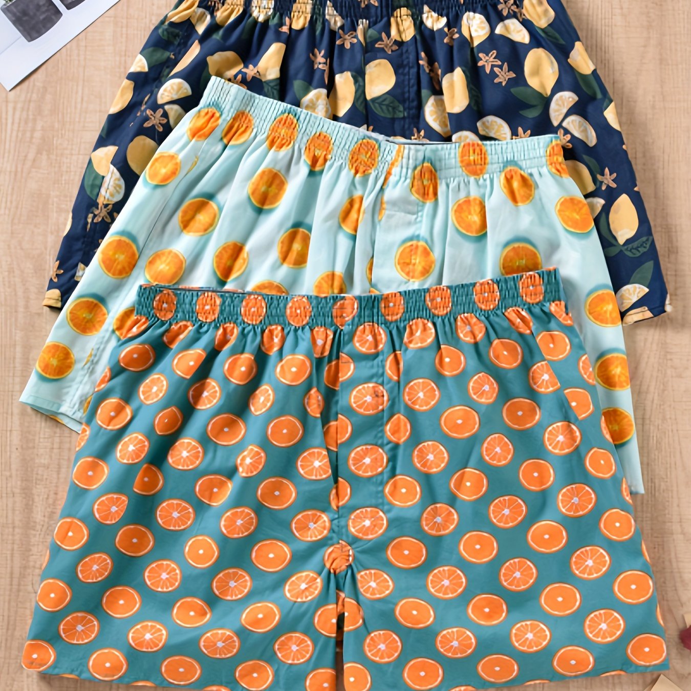 Мужские хлопковые боксёры в многоцветном стрелочном принте, свободный крой, дышащий, комплект из трёх