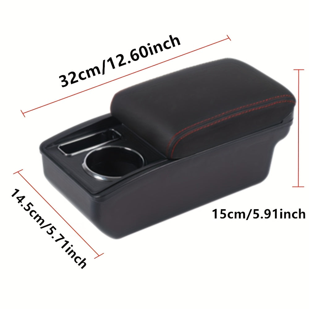 Universal Car Interior Armrest Box Storage Console with Cups and Phone Slot