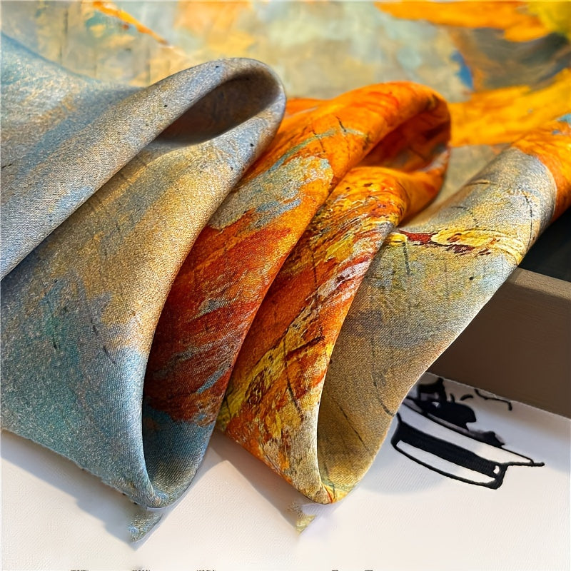 Unisex Shawl Scarf with Printed Landscape Design UV Protection Perfect Gift