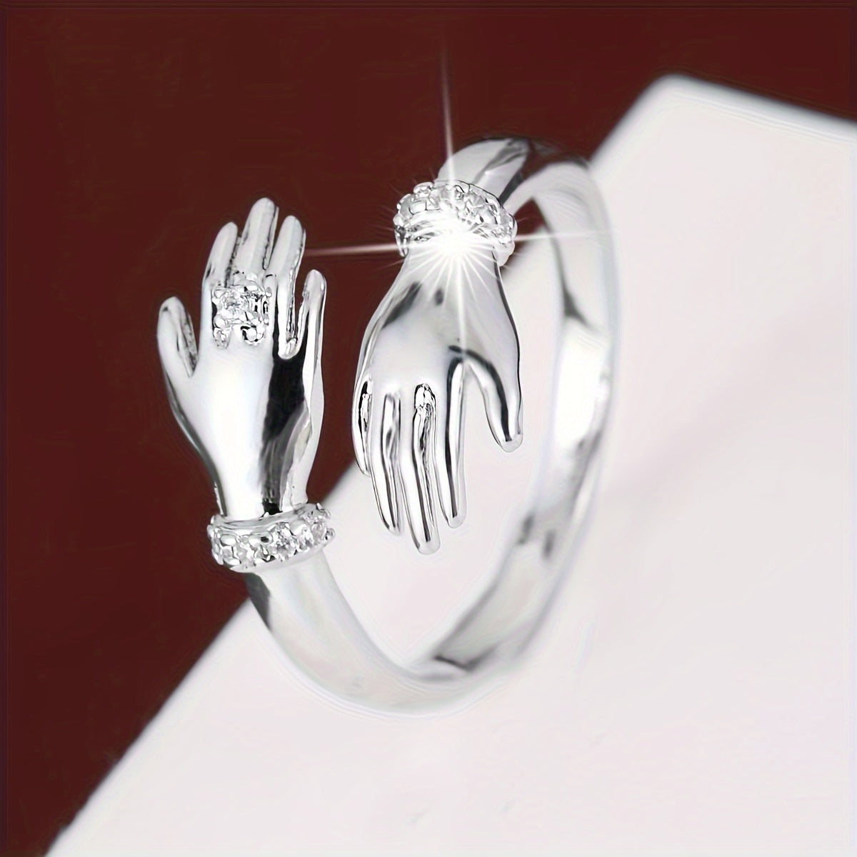 Stylish Gold Plated Synthetic Zircon Statement Ring for Women on Index Finger