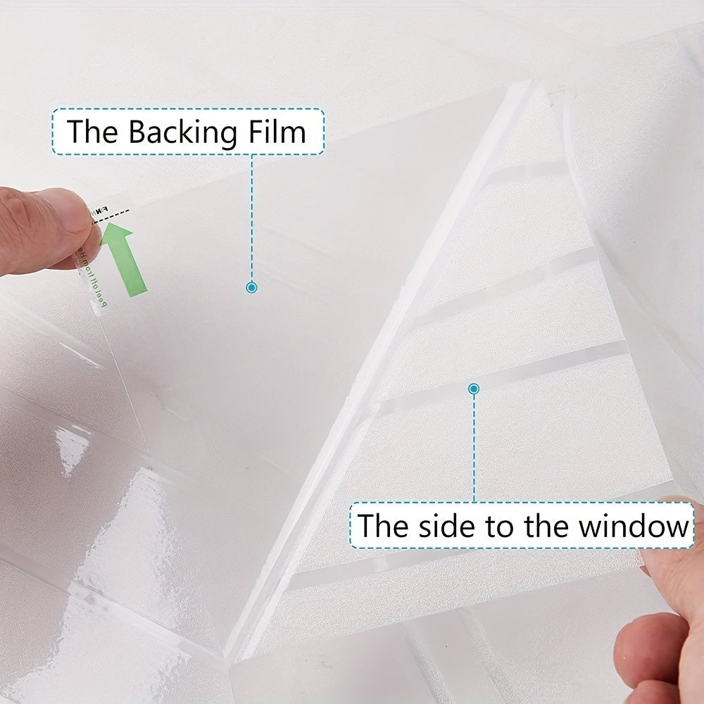 Retro Frosted Geometric Privacy Glass Film for Doors Insulates Heat Blocks Sun