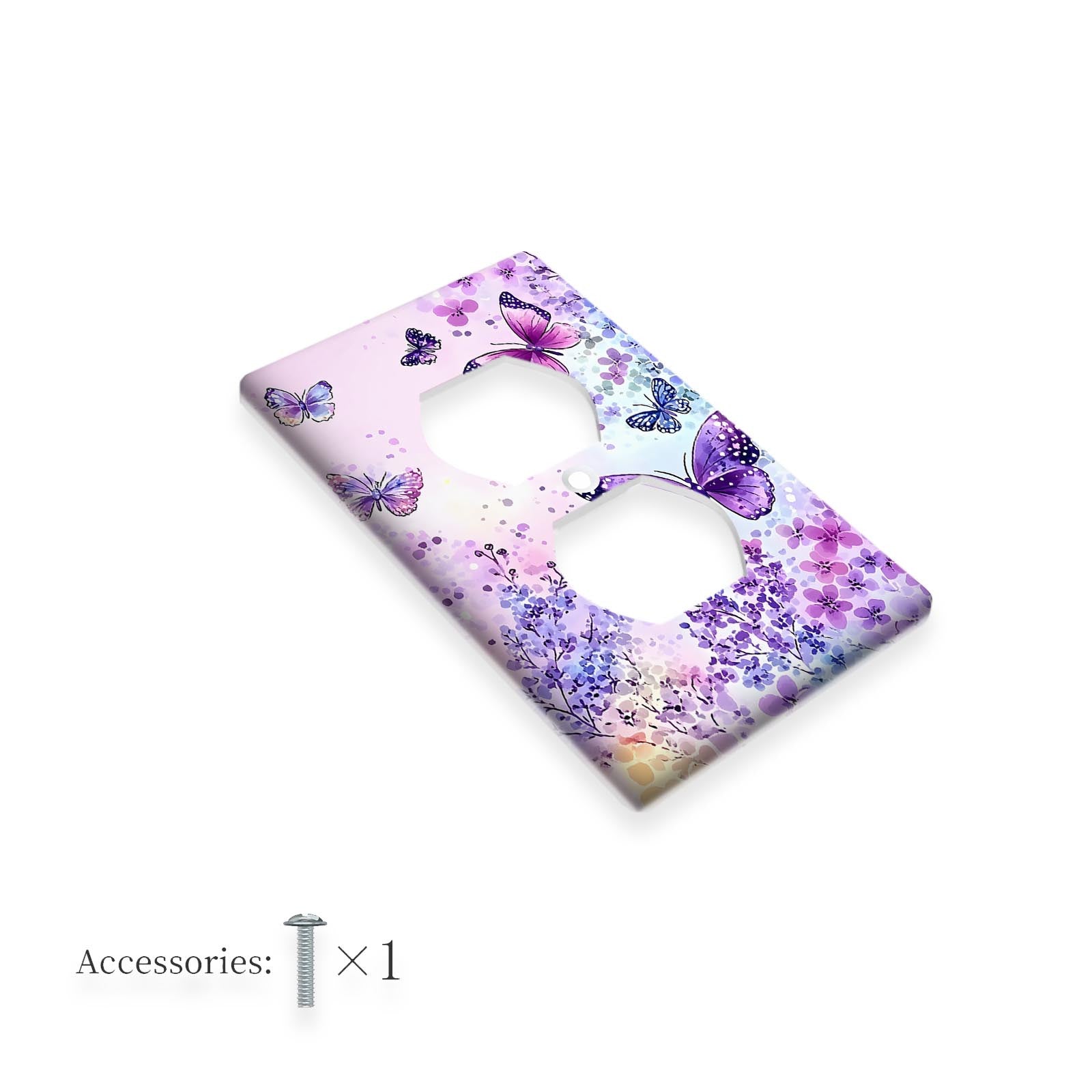 Purple Butterfly Light Switch Cover Plate for Bedroom Bathroom Kitchen 1 or 2 Gang