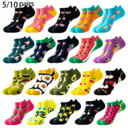 Knee-High Socks for Teens Avocado Burger Cartoon Pattern 10 or 20 Pairs All-Season