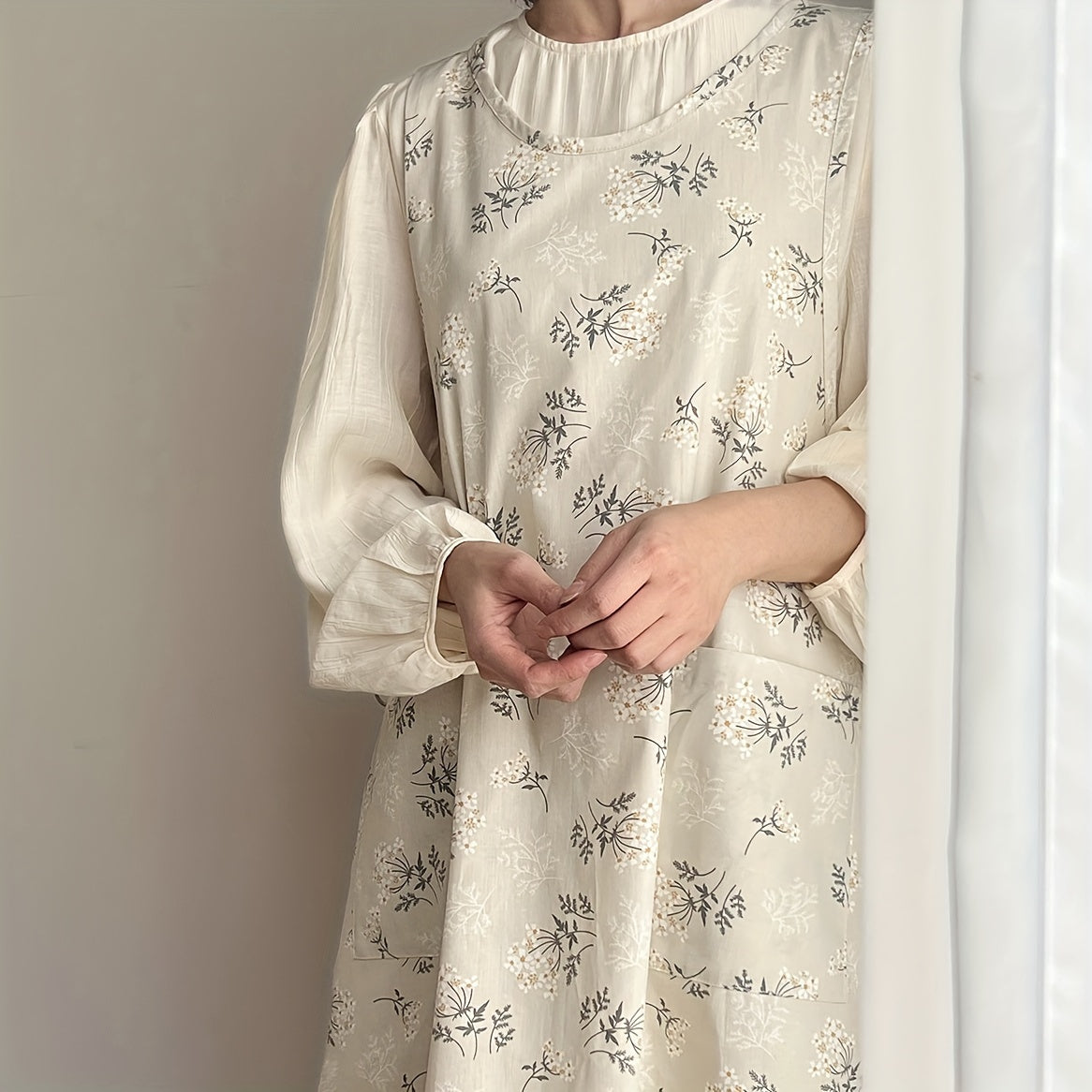 Korean-Style Woven Apron Solid Color for Home Use