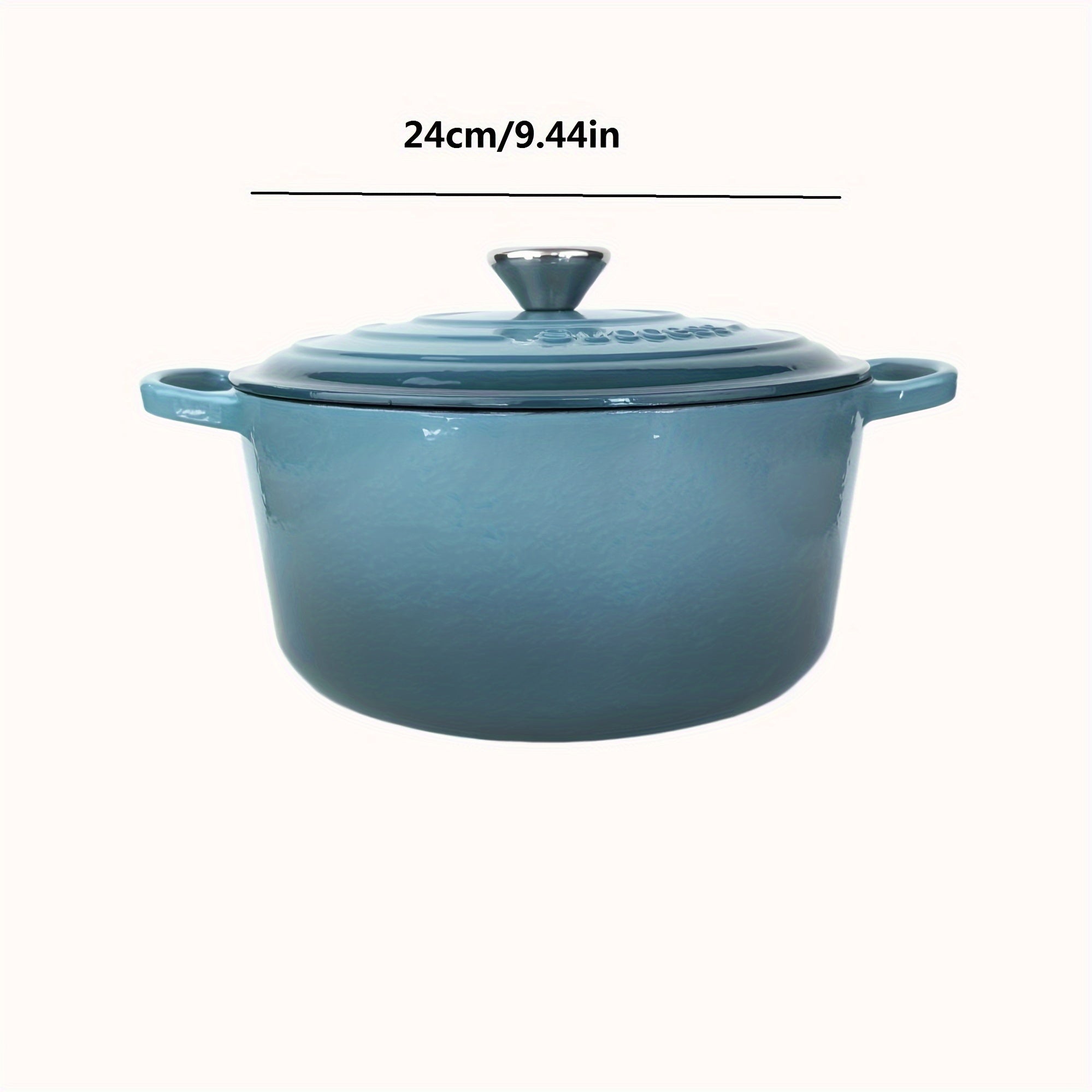 Set of 3 Enamel Cast Iron Pots 22cm 24cm 26cm Non-Stick Handles
