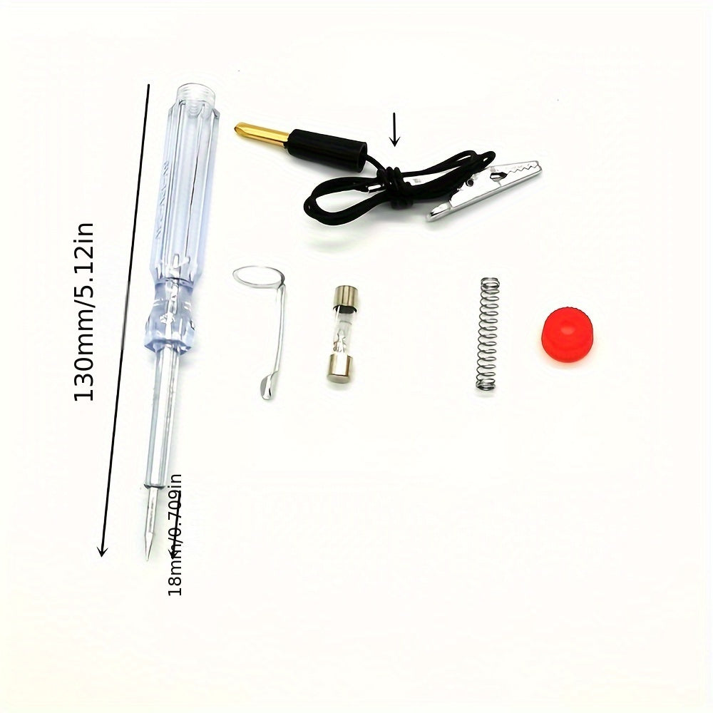 Car Battery Test Pen 6-24V Compact DC Voltage Tester Transparent No Battery