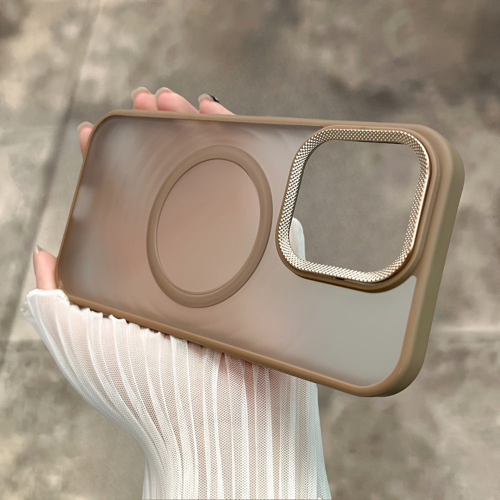 Magnetic Wireless Charging Case for iPhone with Metal Camera Protection and Shockproof Bumper