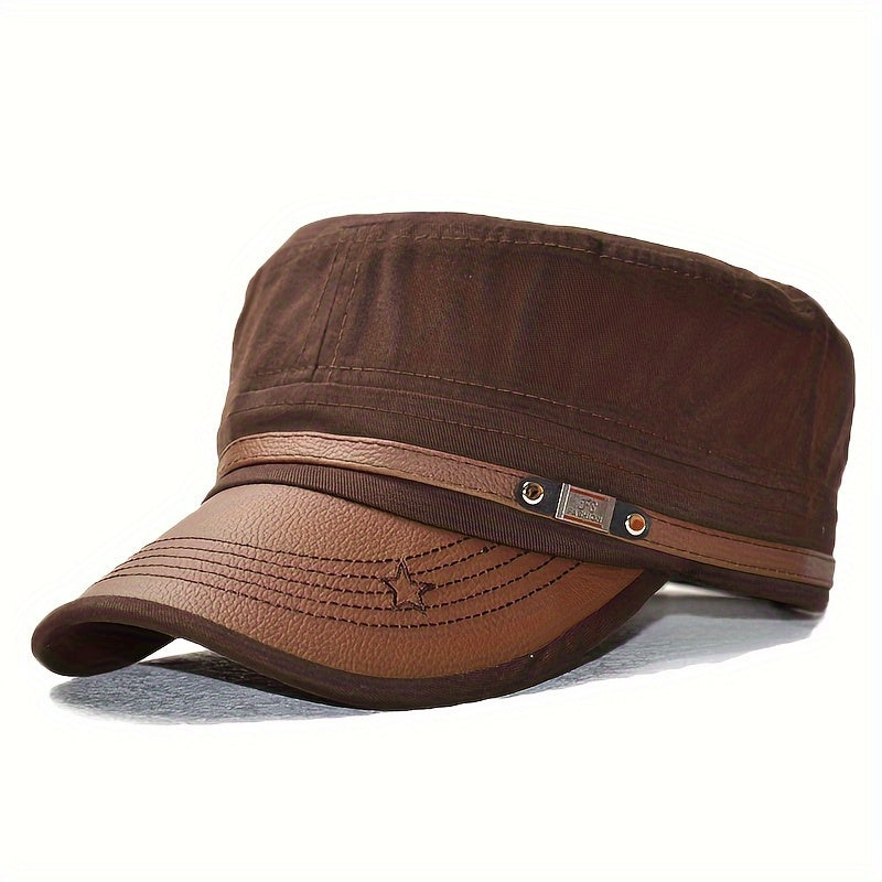 Gorra plana de mezcla de algodón para hombre con visera curva para protección solar en verano