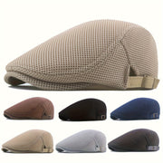 Men's Mesh Newsboy Cap Adjustable Breathable Sun Protection Polyester Street Style
