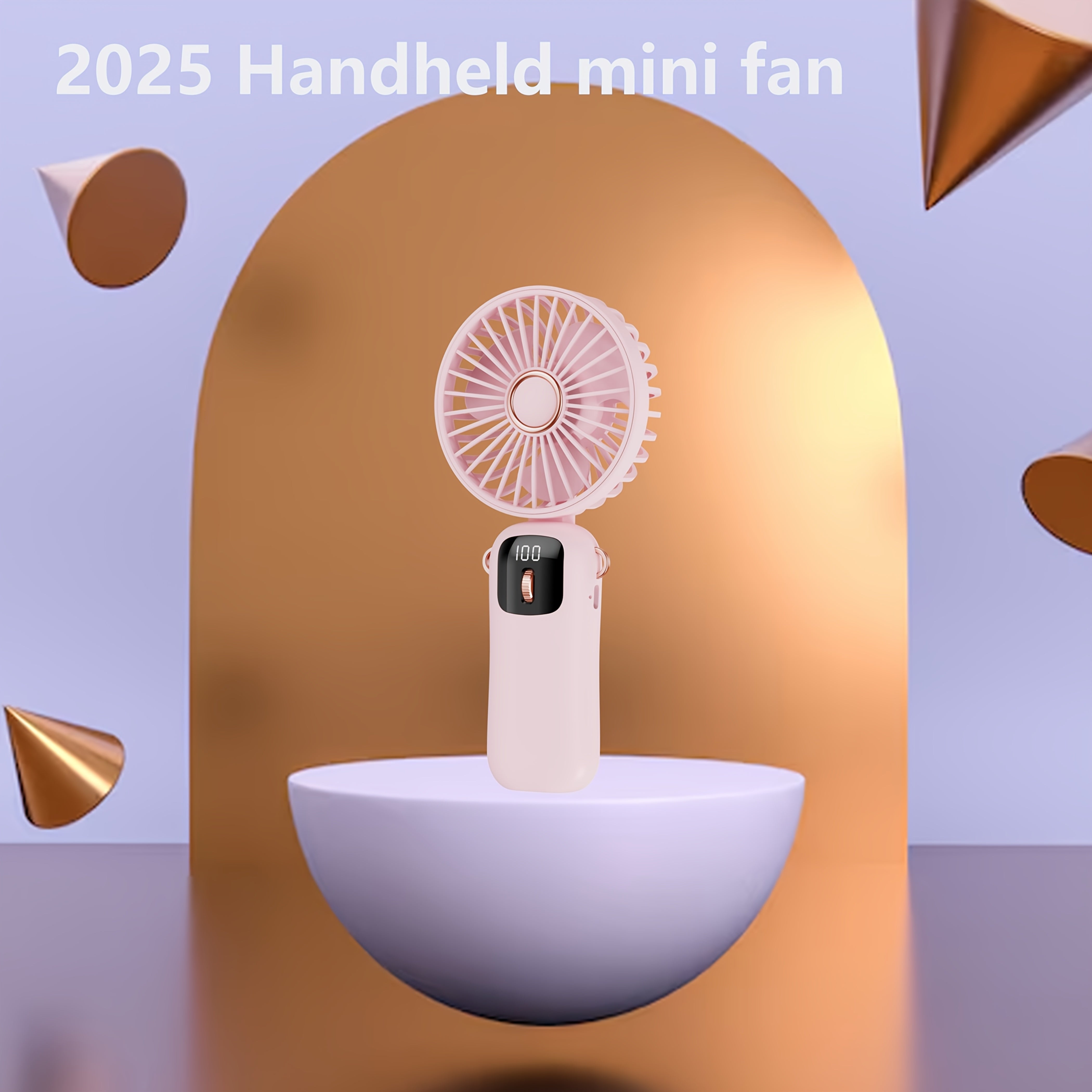 Portable Handheld Fan USB Rechargeable Multi-Speed Wearable for Outdoor Office Travel