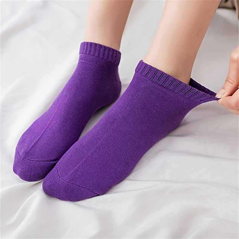 Set of 20 Candy-Colored Breathable Ankle Socks for Women