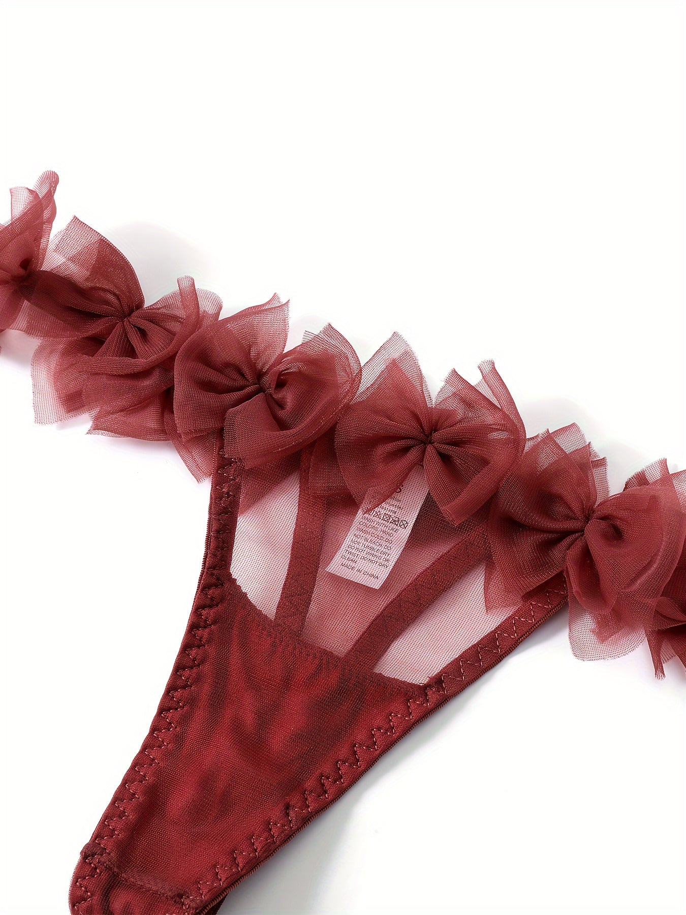 Ikki qismli Mesh Bow Ichki kiyim to'plami