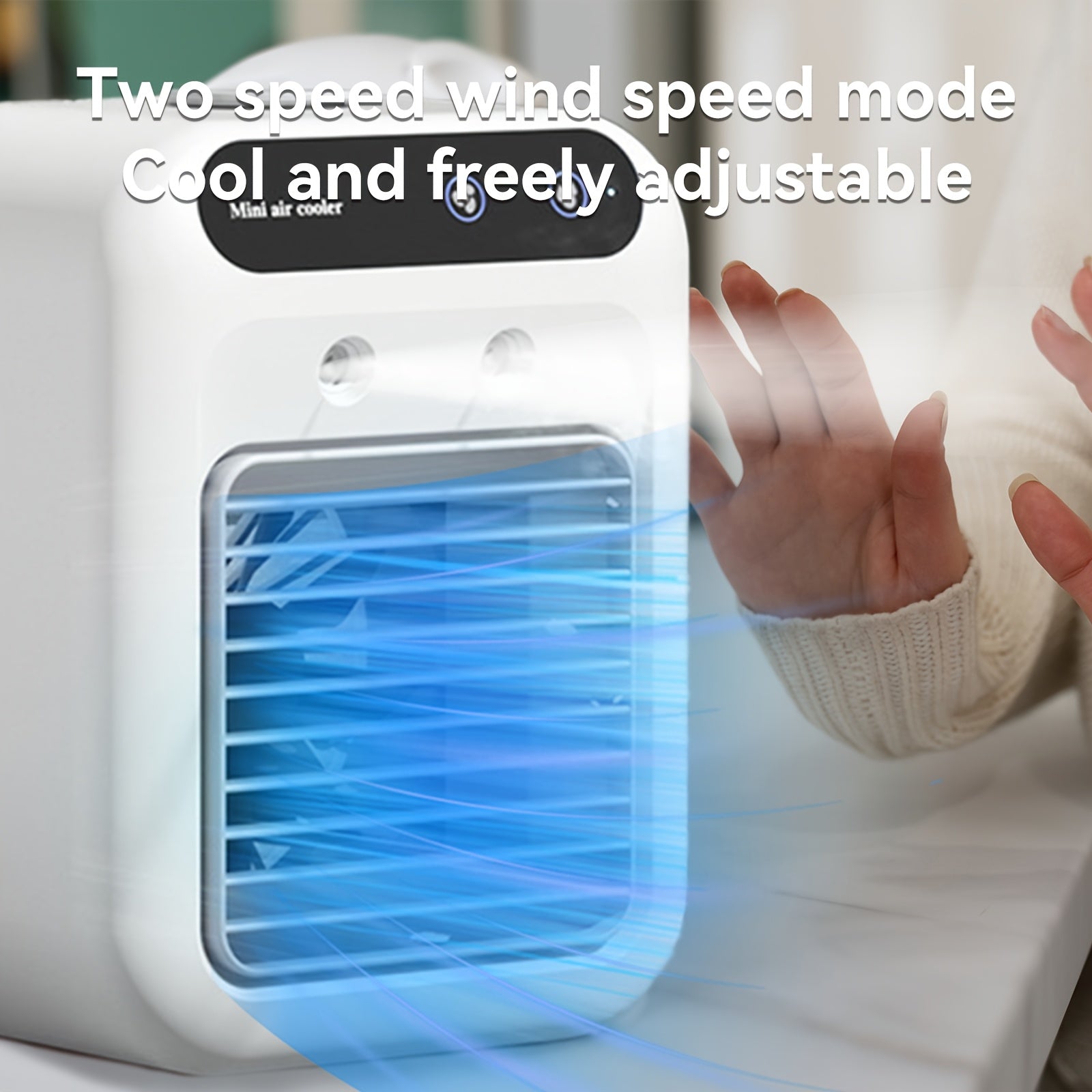 Portable desktop cooling fan with large tank capacity continuous spray low noise fast cooling USB rechargeable for bedroom office dorm outdoor camping car