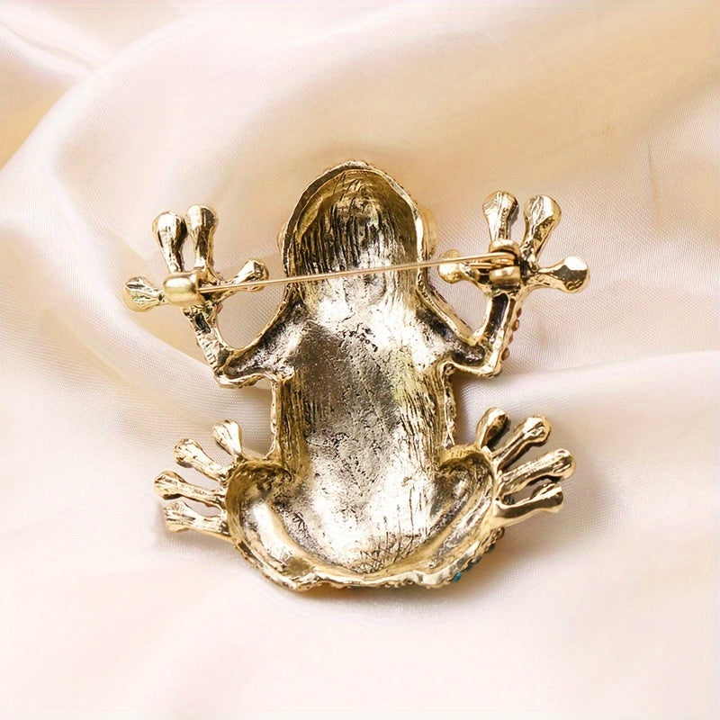 ESSHPULE tomonidan mo'jizaviy kattalashgan qurbaqa brosh - erkaklar va ayollar uchun nafis rhinestone hayvon pin, ideal qish aksessuar, jasur va nozik korsaj