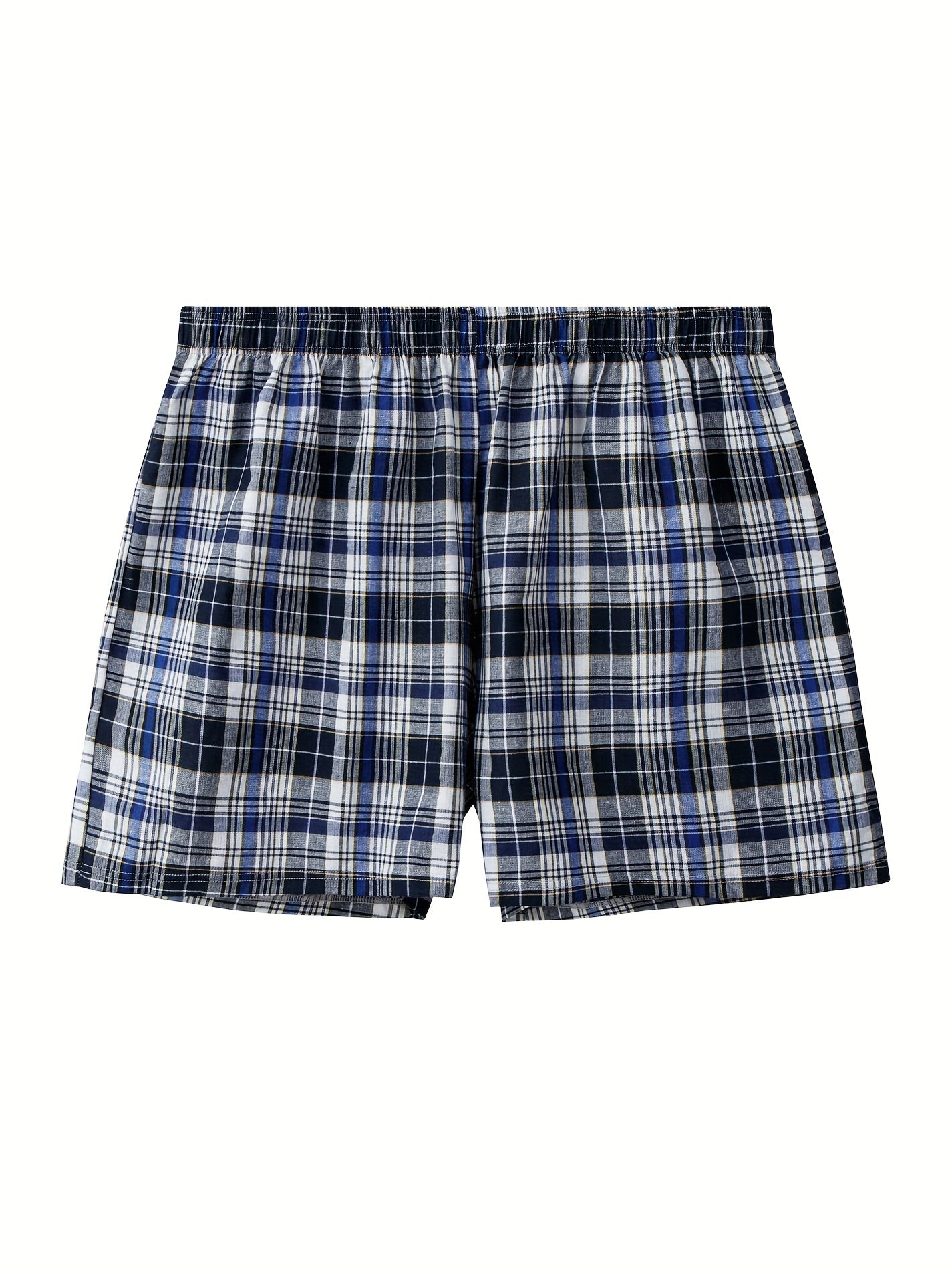 Men's Checkered Cotton Boxer Shorts Loose Fit for Home Leisure