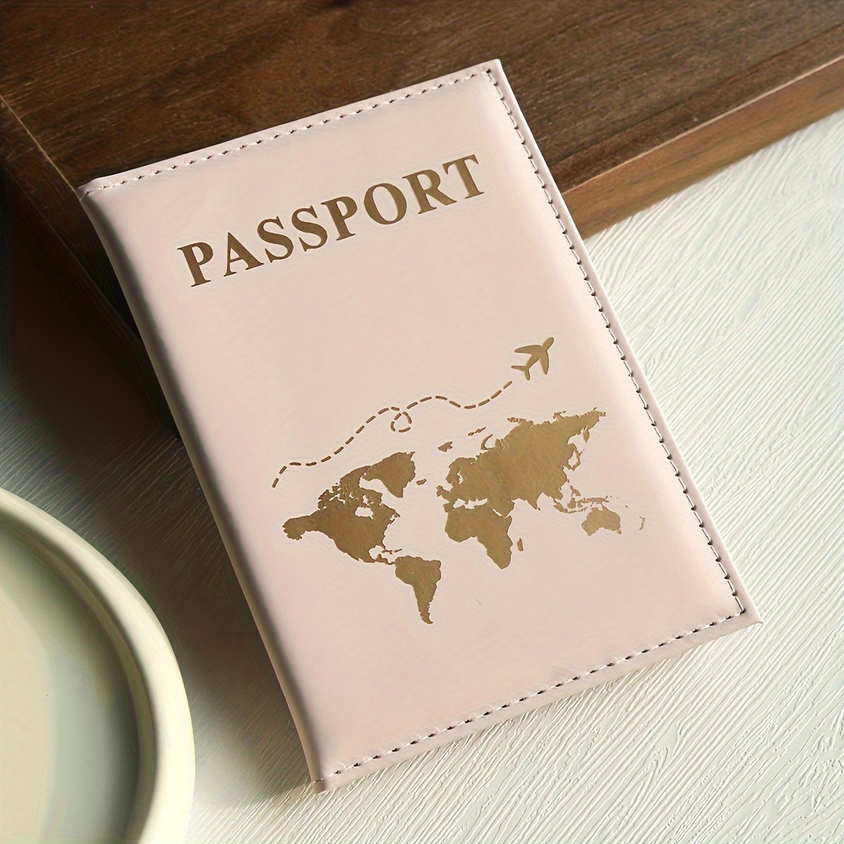 Set of Two Faux Leather Passport Covers for International Travel Lightweight Foldable Unlined