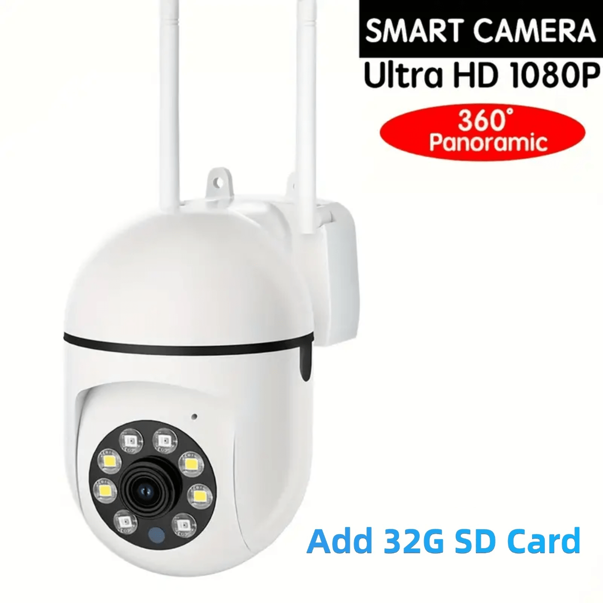 1080P HD Indoor Security Camera with PTZ Auto-Tracking Motion Detection and Two-Way Audio