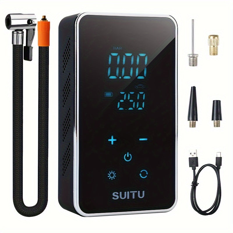 Portable Electric Tire Inflator Air Compressor 150 PSI Cordless Touch Screen