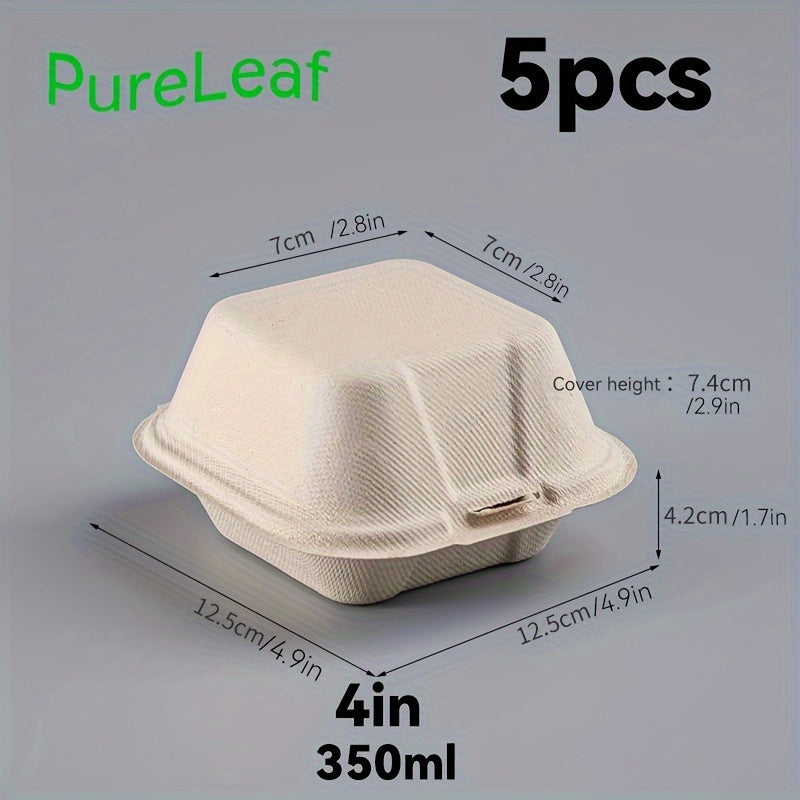 Ekologik toza bug'doy donasi qog'oz tushlik qutilari, 5, 15, 30, 50 ta, sendvichlar, salatlar va shirinliklar uchun