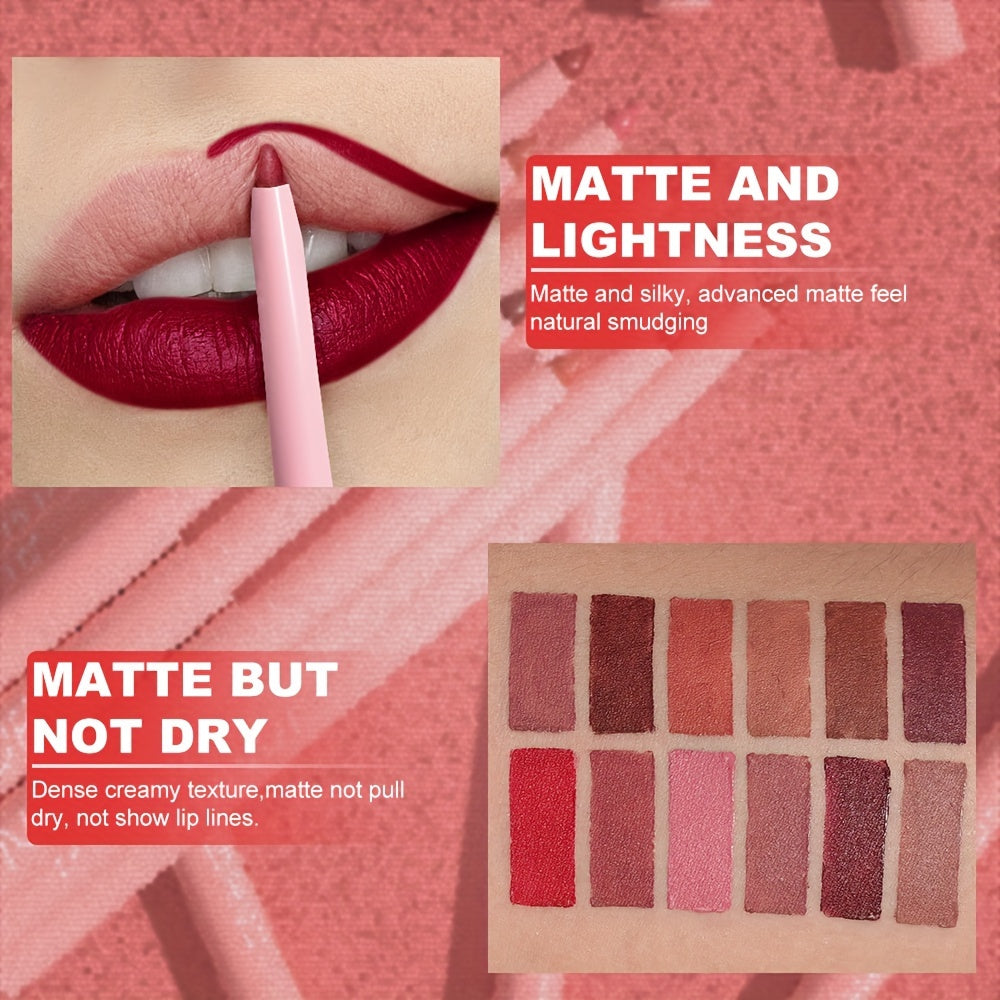 Lip Liner Pen Set 6pcs Waterproof Long-Lasting Non-Fading Makeup