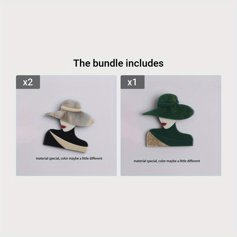 African Inspired Acrylic Brooches for Women Human Head Design Elegant Jewelry