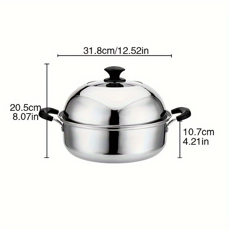 Stainless Steel Steamer Pot for Home Cooking Suitable for Electric and Gas Stoves