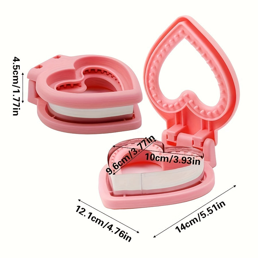 Stainless Steel Heart-Shaped Sandwich Cutter and Sealer Set for Lunch and Baking