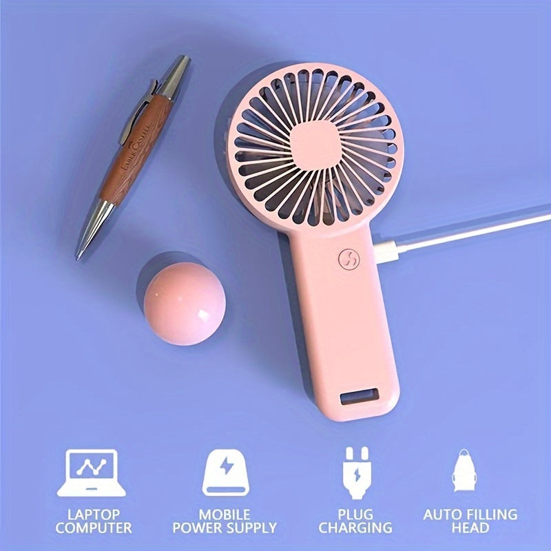 Set of 3 Rechargeable Mini Handheld Fans for Travel and Outdoor Cooling