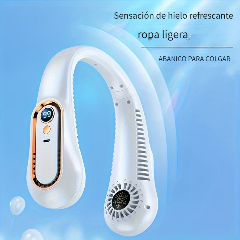 Women’s Summer Neck Fan Rechargeable USB Portable Lightweight Digital Display