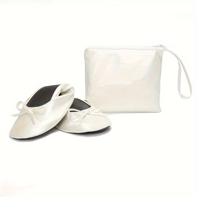 ayollar uchun buriladigan balet tufli, tugma bilan, yumshoq tagliklar, to'ylar uchun