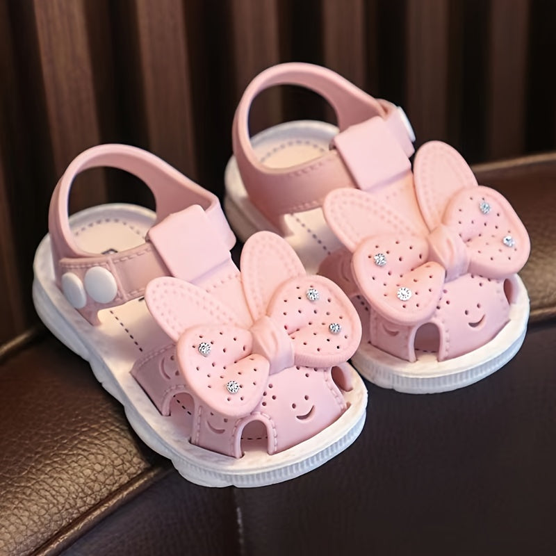 Kids Girls PVC Low-Top Shoes with Cartoon and Floral Pattern Buckle Closure Soft Sole