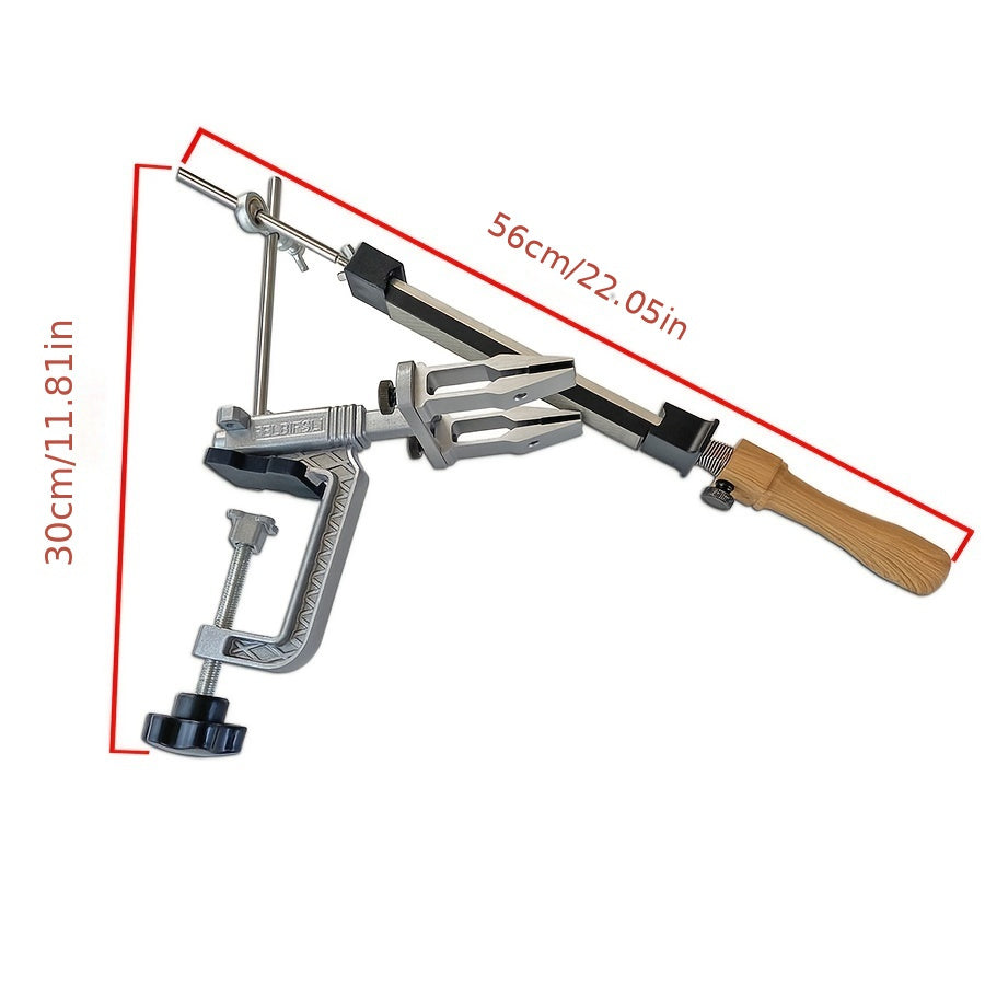 Manual Kitchen Sharpener with Angle Fixation and Emery Grit Whetstone Set