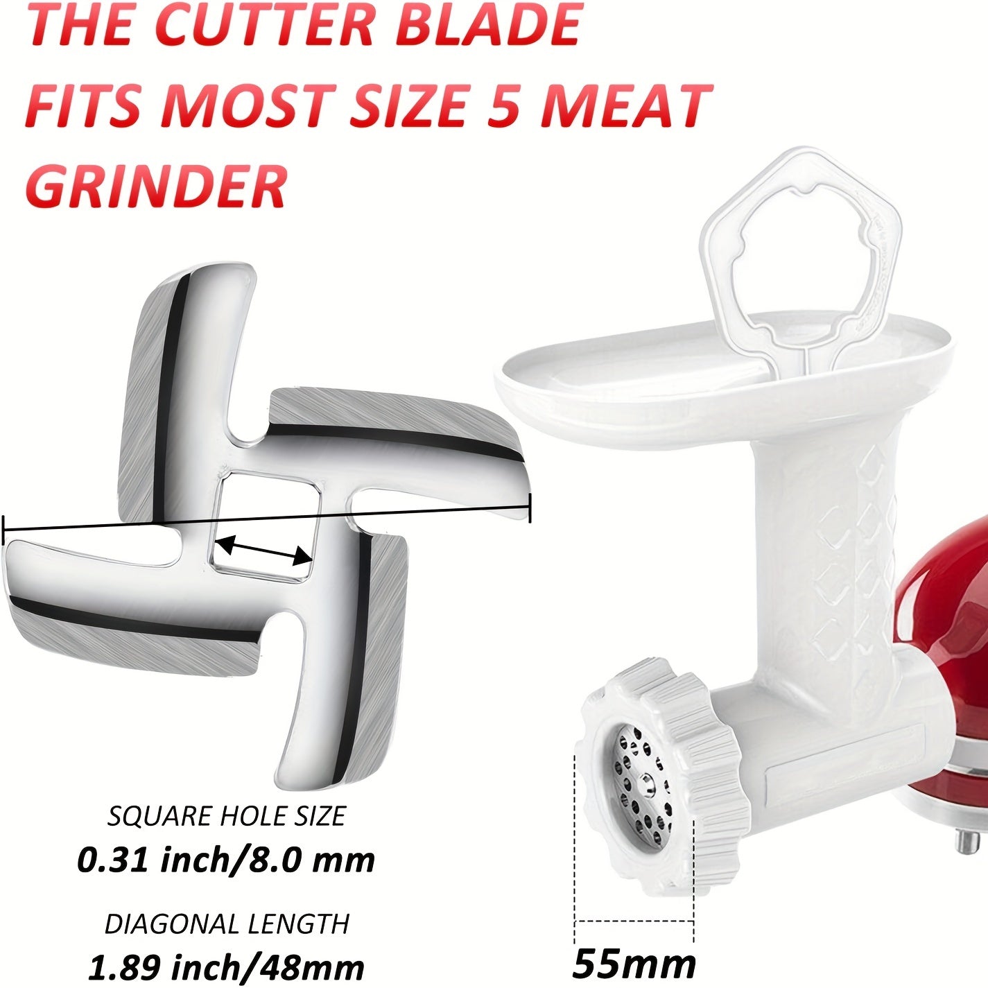 Meat Grinder Blade Set 2 4 8 9pcs Stainless Steel Cutter for Size 5 Meat Grinder