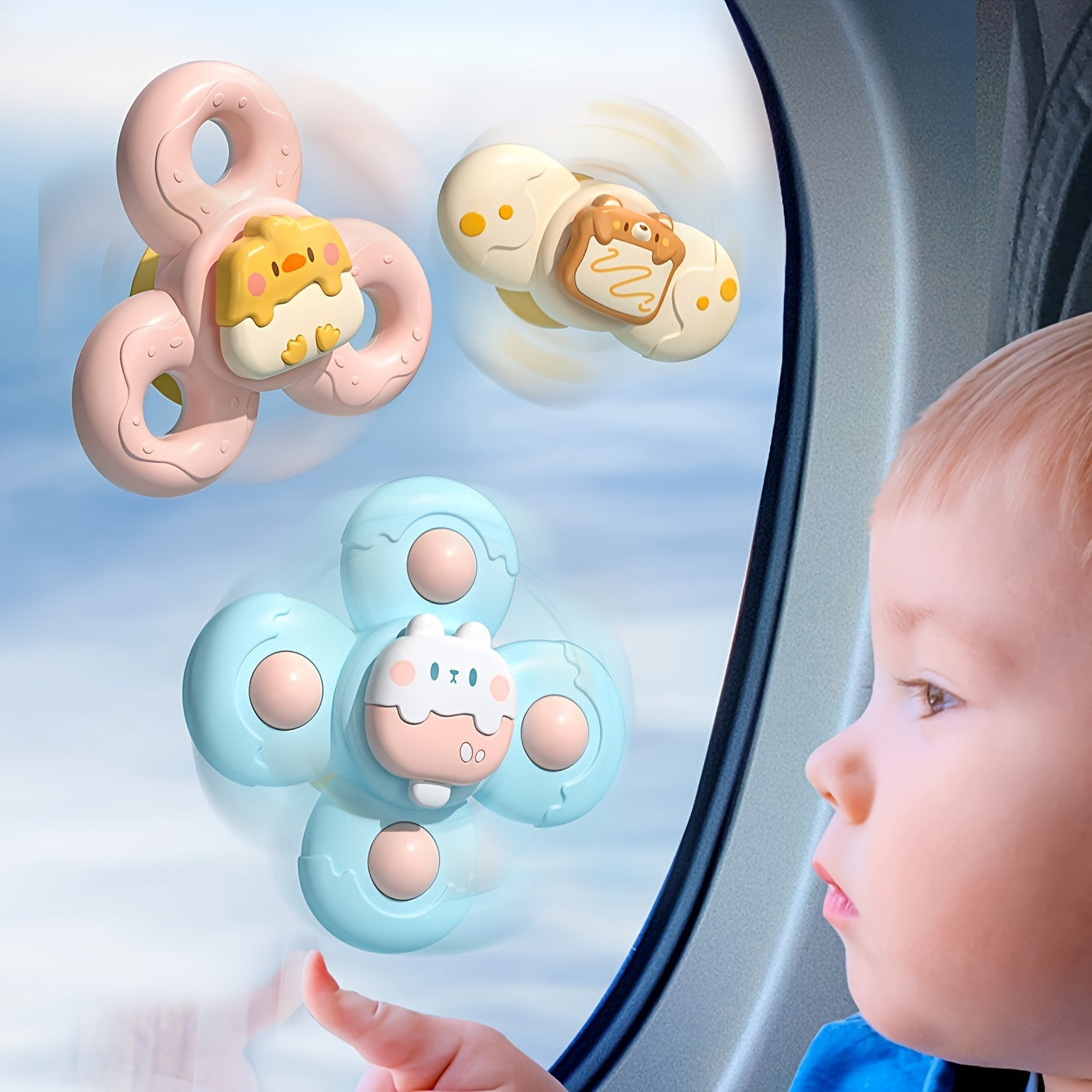 Baby Bath Toy for Infants and Toddlers Ages 0-3 Suction Cup Spinner Chewable BPA-Free