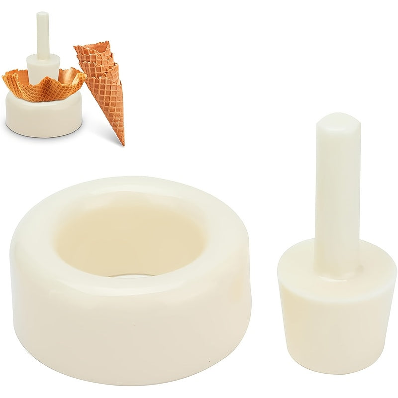 Waffle Cone Maker Kit with Reusable Ice Cream Cone and Egg Roll Molds for Baking