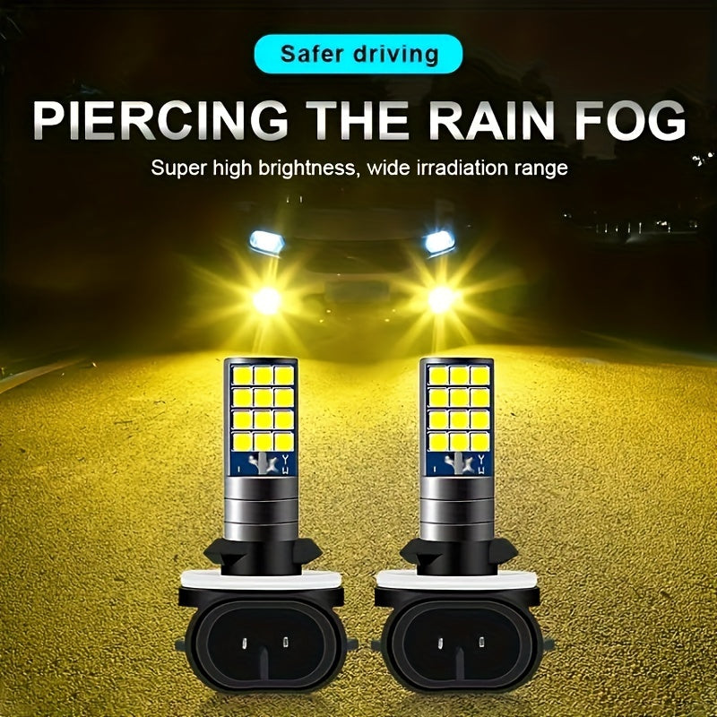 Car LED Fog Light Bulb 6000K White Ice Blue Yellow White 2 Pack