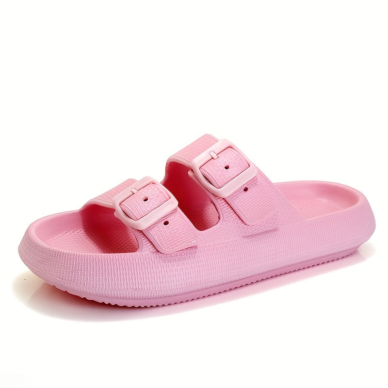 Unisex EVA Pillow Slides Beige Textured Indoor Outdoor Slip-On Sandals