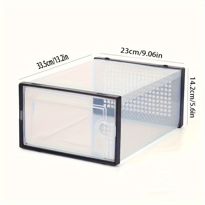 12 Pack Clear Plastic Shoe Storage Boxes Dustproof Moisture-Resistant with Front and Back Access