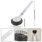 Kitchen Cleaning Tools Set Stainless Steel Reusable Handle 3 Wire Balls Scrubbing