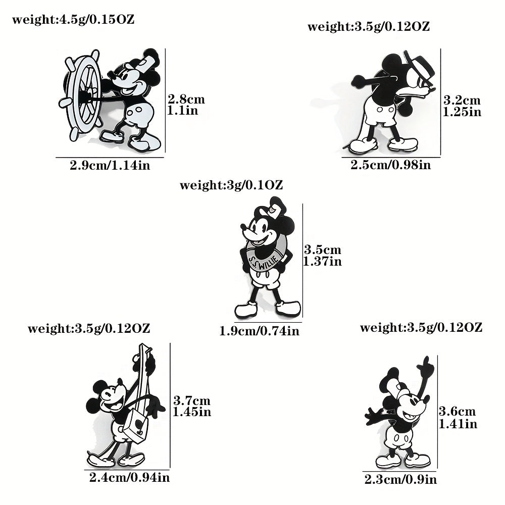 Disney Mickey Mouse Enamel Pins for Kids and Adults Alloy Cartoon Character Brooches Backpack Accessories
