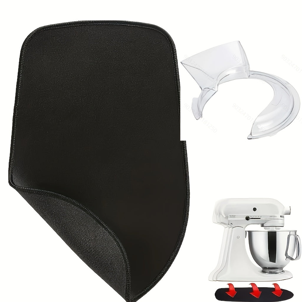 4.5-5L stend mikserlari uchun zanglamaydigan po'latdan yasalgan idish aralashtirgich slayd mato va aniqlik bilan quyish to'siq himoyasi - qora ingredient himoyasi, shaffof splash himoyasi va oson tozalanadigan yuzasi, oshxona mikseri slayd mato aksessuar