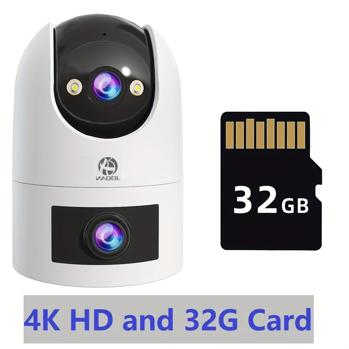 4K Ikki linzali tashqi xavfsizlik kamerası WiFi avtomatik izlash va kechqurun ko'rish bilan