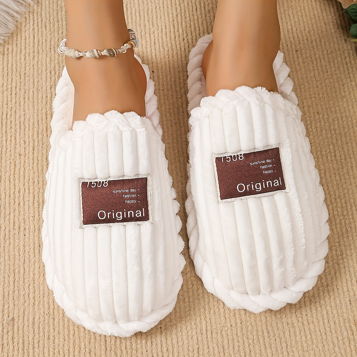 Unisex Winter Slip-On Slippers Comfortable Non-Slip Indoor Casual Shoes