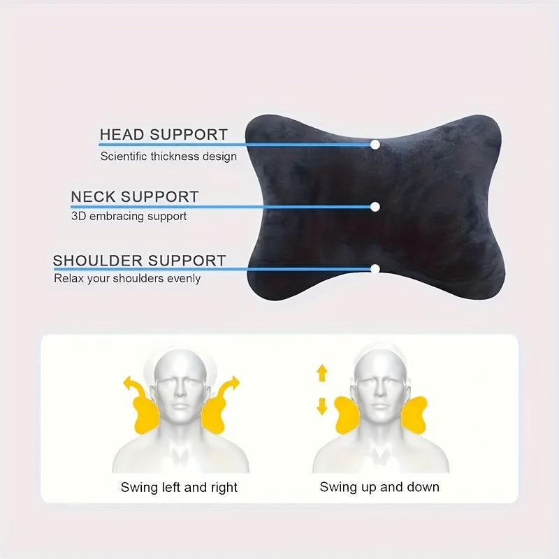 Unisex Soft Fiber Neck Pillow Breathable Travel Cushion for Cars