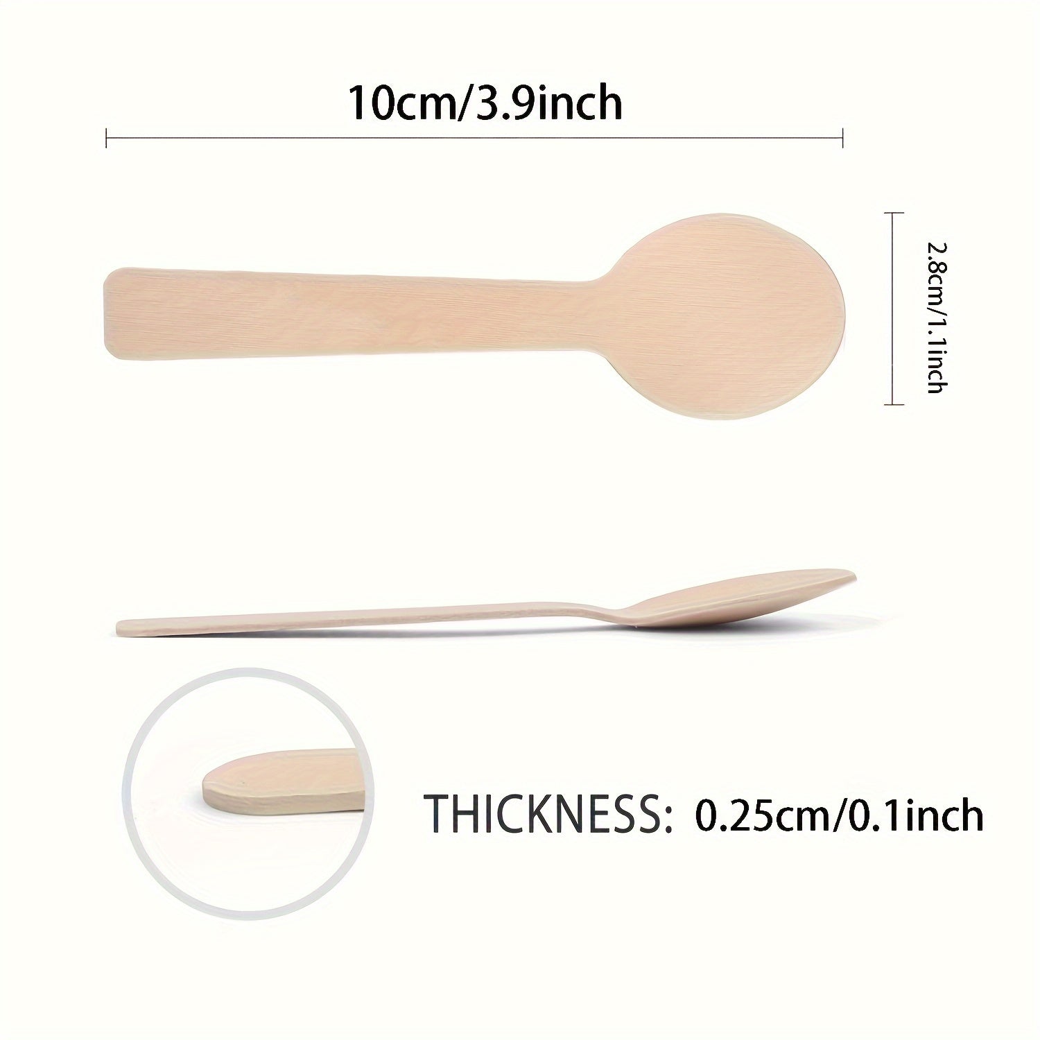 Одноразовые мини-ложки из березы доступны в упаковках по 50 или 100 штук. Отлично подходят для наслаждения мороженым, тортами и десертами. Подходят для вечеринок, выпускных, дней рождения, свадеб и кемпинга.