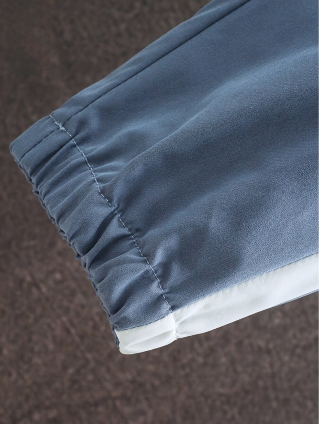 Men's Athletic Hoodie and Pants Set Blue White Color Block Polyester Spring Fall Sportswear