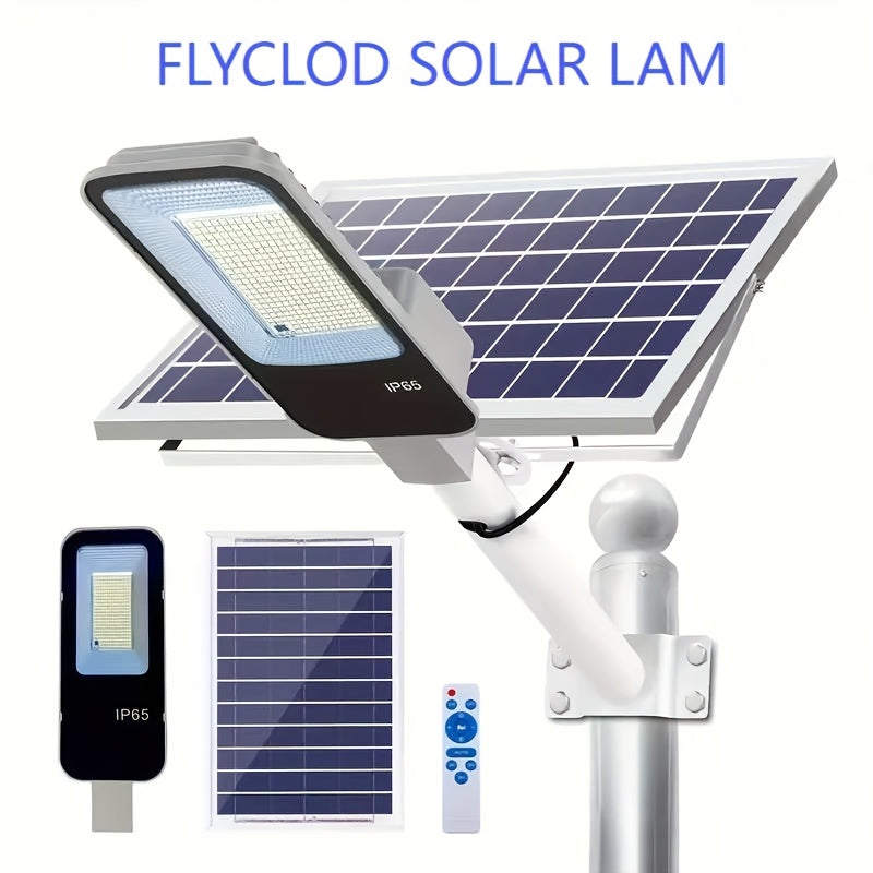 Farola solar de calle con control remoto y batería de 6000mAh, 252 LEDs, para exteriores, jardín y entrada