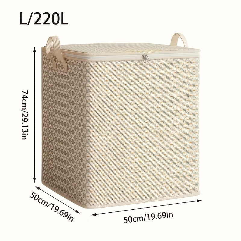 Organizador de bolsa de almacenamiento con cremallera impermeable para ropa, lavandería, mudanza, multifuncional, no tejido